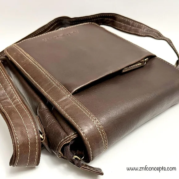 Genuine leather Sling bag coffee brown - Picture 6 of 9